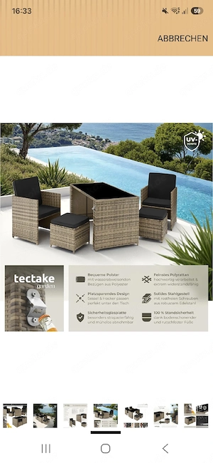 Sitzgruppe Rattan Balkon Terrasse 