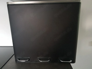 TOP Schwarzer Tret-Mülleimer mit Mülltrennung
