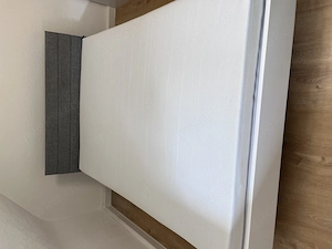 Bett mit Rost 140 200 weiß  Hochglanz