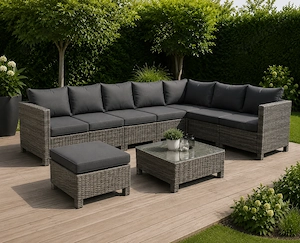 ! NEU! Großes Loungemöbel Set, 9 Teilig, Grau