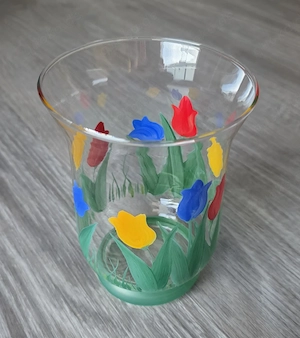 Vintage Tulpen Vase   Kerzenglas