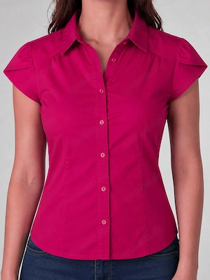 Orsay Bluse Rot Gr. 36 38 mit Stretch und raffiniertem Ärmel