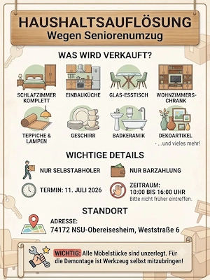 Haushaltsauflösung 3 Termine