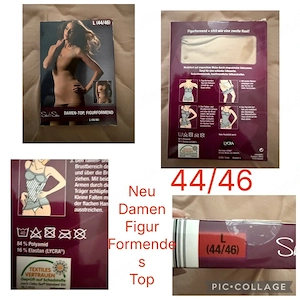 damen top figurformend neu 44 46