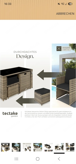 Sitzgruppe Rattan Balkon Terrasse