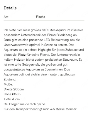 Aquarium zu verkaufen ohne besatz