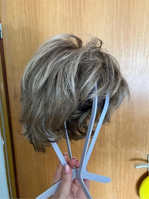 Echthaar Perücke sehr natürlich hochwertig! Grau dunkelblond