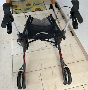 Hochwertiger Rollator Tropo rot Leichtgewicht mit Schirm NP 550 