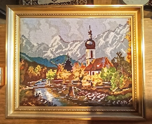 Gobelin Wandbild "Ramsau"ca. 47,5 cm x 57,0 cm