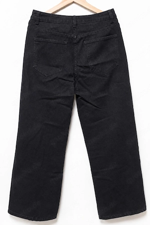 Damen Jeans Schwarz High Waist Gerades Bein Gr. M