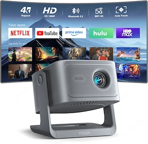 Smart Beamer 4K Heimkino VISSPL A5 3D Dolby Audio und Autofokus WiFi6 Bluetooth Video Projektor