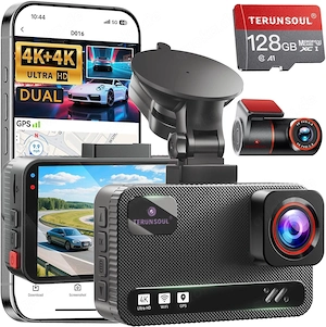 Dashcam Auto 4K+4K Vorne Hinten 128GB WiFi 170  Weitwinkel Rückfahrkamera 
