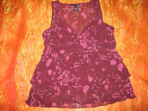 NEU Blumen Blüten Coachella Festival Hippie Look Pailletten Seiden Chiffon Babydoll Träger Top H&M