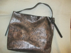 NEU unbenutzt Animal Look Metallic Leder XL Beutel Umhänge Hand Shopper TASCHE Tote Bag OTTO KERN