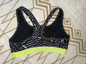 Nike Dri-FIT Sport-BH Schwarz Neongelb Gr. S | Medium Support