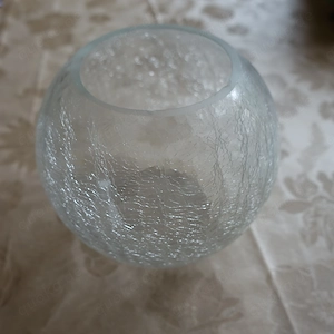 Vintage - Vase, Glas, Kugel, transparent, H ca. 13 cm