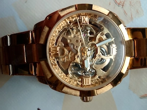 Verkaufe Goldfarbene Automatik Uhr