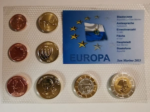 Sehr sehr selten ! Test-Kursmünzen-Satz "San Marino 2013" Polierte Platte