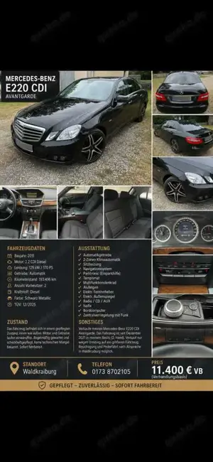 Mercedes-Benz E 220 CDI DPF BlueEFFICIENCY Automatik Avantgarde