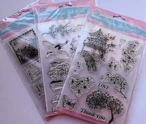 Silikonstempel Clear Stamps Japan Sakura Kirschblüten Vintage
