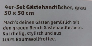 Bench Händehantücher 