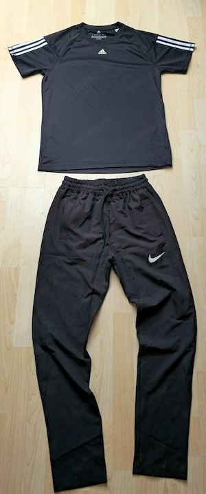 Sportset Schwarz M | Adidas Shirt + Nike Hose | Unisex Gym Outfit Oversized Look