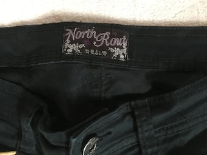  Damenhose Anzughose Glanz Größe S-M Sehr gut Skinny Slim Fit Schwarz