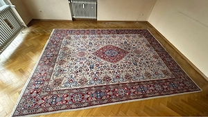 Handgeknüpfter Orientteppich im Kashan-Design   350   250 cm   Wolle Bild 2