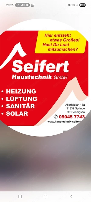 Anlagenmechanicker SHH mit Berufserfahrung 