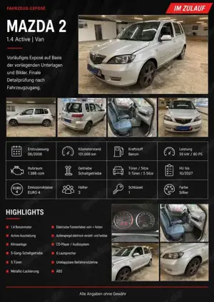 Mazda 2 Lim. 1.4 Active Klima CD