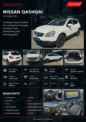 Nissan Qashqai 2.0 Tekna Automatik Kamera Pano
