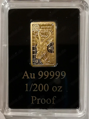 Das reinste Gold der Welt ! "Springbock 1 200 oz 99999er Feingold, Polierte Platte, Zertifikat