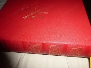 Heilige Schrift, ROTE LEDER-AUSGABE, Grossformat, Schuber, Goldschnitt, neuwertig!
