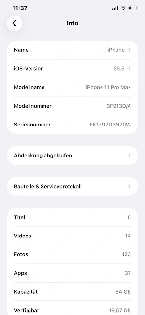 iPhone 11 Pro Max - 64 GB - Schwarz - Wie neu! 