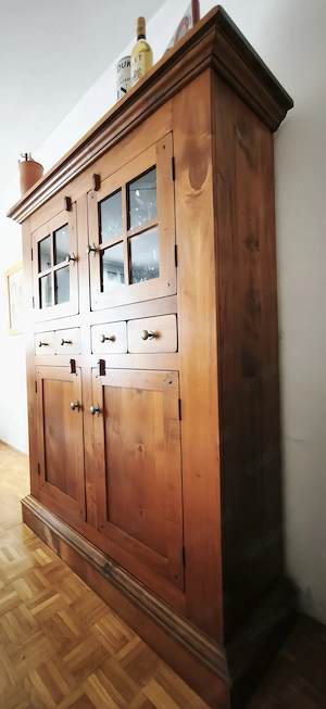 Vitrinenschrank aus Massivholz Pappel 