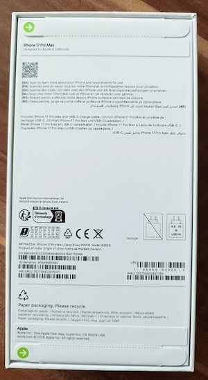 I Phone 17 pro max 256 gb