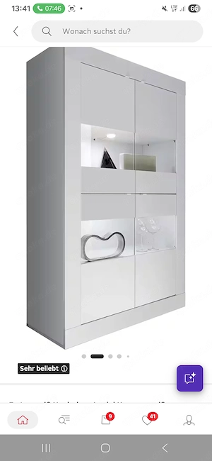Neuwertige Hochglanzvitrine 
