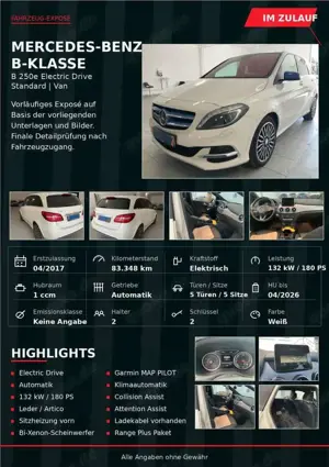 Mercedes-Benz B Electric Drive B 250 Electric Drive Standard BiXenon StzHzg