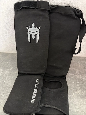 Wie neu Meister Schienbeinschoner & Spannschützer Schwarz | Kampfsport Muay Thai MMA