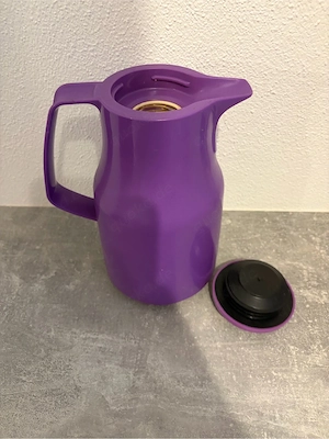 Retro Isolierkanne Lila | Thermoskanne Kaffeekanne Teekanne | Vintage-Look