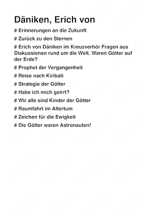 Sammlung 12 Bände (Konvolut) Erich von Däniken (u.a. Erinnerungen an die Zukunft)