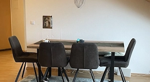 Essgruppe mit Esstisch, 4 Stühlen & Sitzbank   Holzoptik