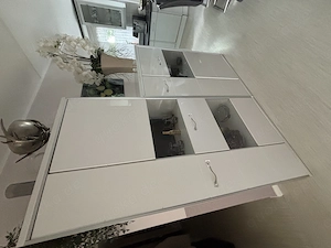 Esszimmer Tisch 4 Stühle echte Leder Neuwertig  Bild 5