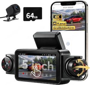 4k Dashcam Auto Vorne Hinten Touch-Screen Auto Kamera 360  64G Rückfahrkamera