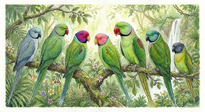 2 Sittiche-Sittich-Vogel