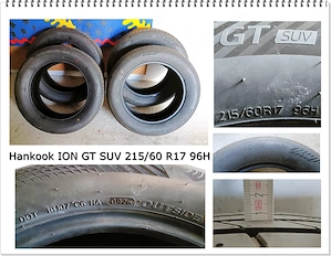 4 Sommerreifen - Hankook ION GT SUV 215 60 R17 96H, ohne Felgen
