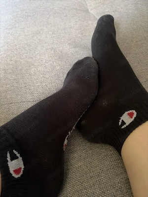 Getragende Socken mit Gewünschtertragedauer