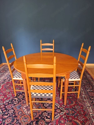 Essgruppe Kirschbaum massiv furniert   Runder Tisch ausziehbar