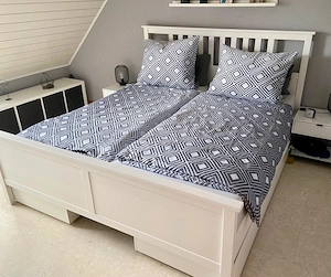 IKEA Hemnes Bett 180 x 200 Weiß +Lattenrost 4 Schubladen