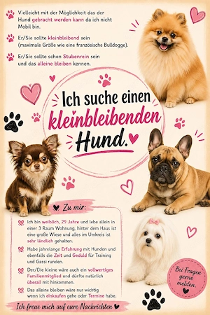 Suche kleinbleibenden Hund 
